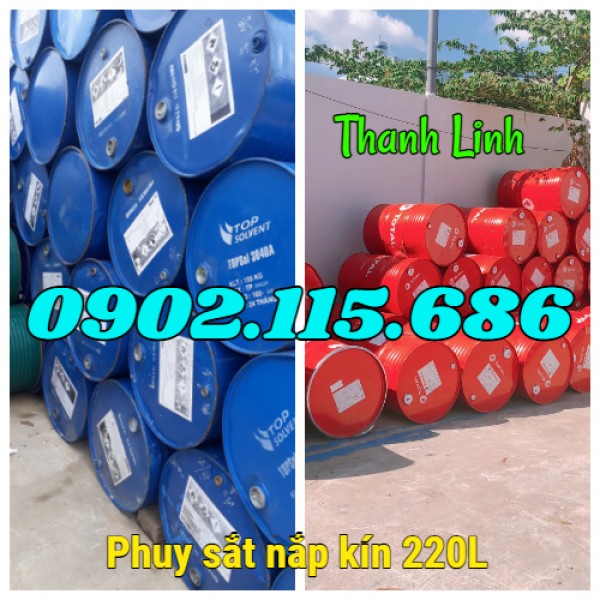Thùng phuy sắt 220L, phuy sắt nắp kín 220 lít, 