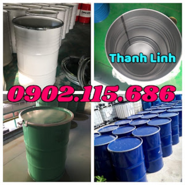 Thùng phuy sắt mới, phuy sắt nắp mở 220 lít, 