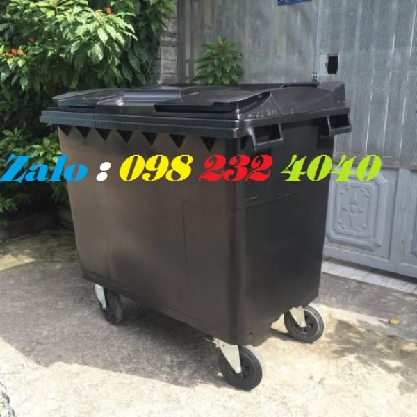 Thùng rác 04 bánh xe nắp kín - 660 lít