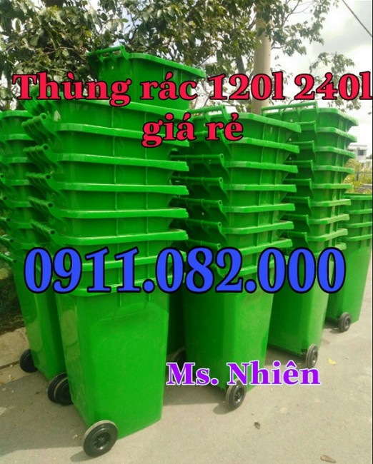 Thùng rác 240 lít giá rẻ tại kiên giang- chuyên cung cấp thùng rác nhựa- lh 0911.082.000