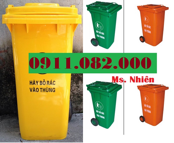 Thùng rác 240 lít sỉ giá rẻ tại hậu giang -lh 0911082000- Nhiên