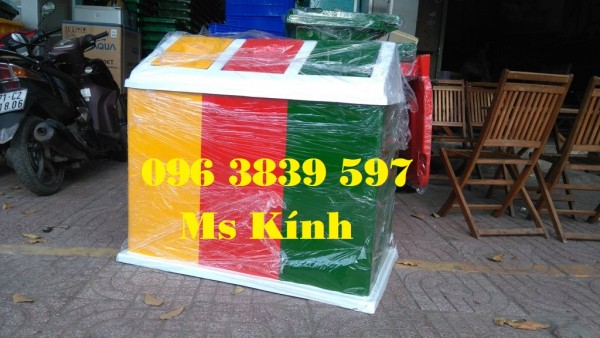 Thùng rác 3 ngăn composite phân loại rác giá tốt tại TP.HCM - 096 3839 597 Ms Kính