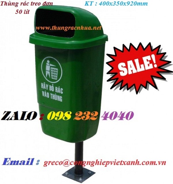 Thùng rác 50 lít treo