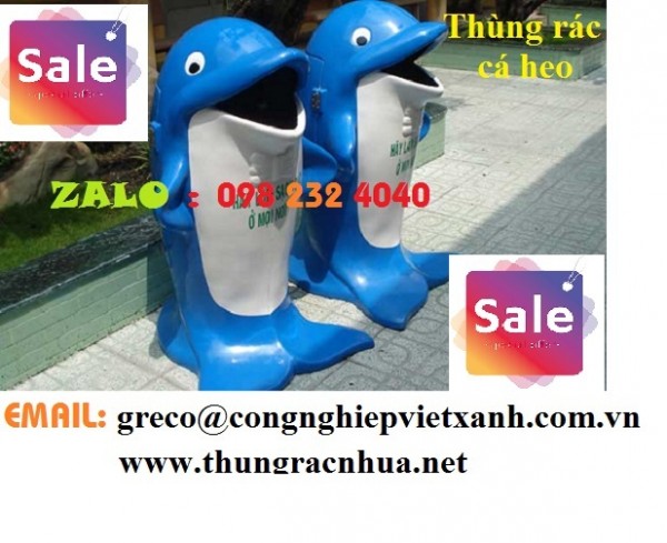 Thùng rác composite cá heo