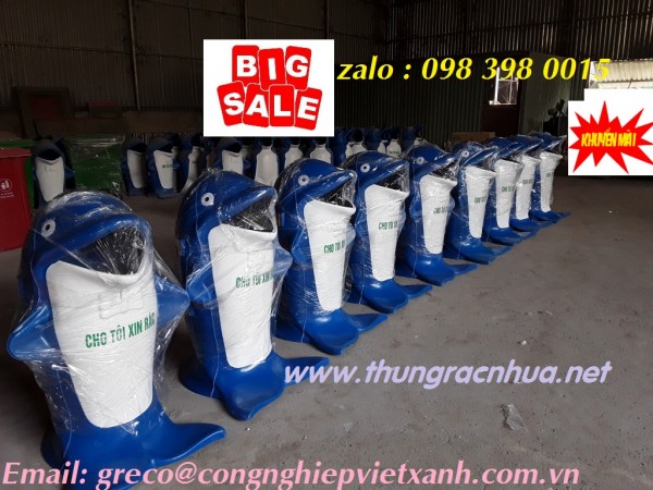Thùng rác composite cá heo
