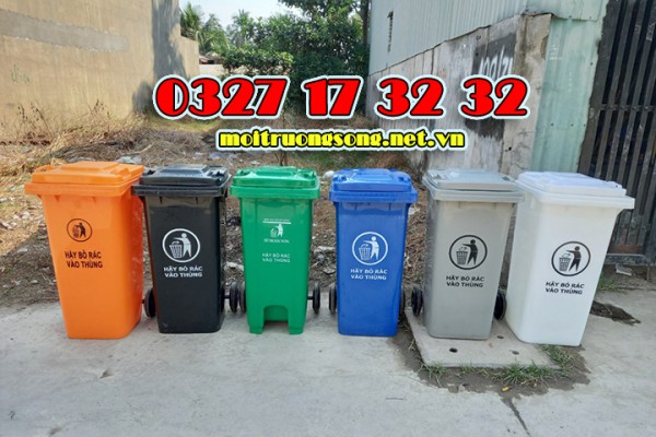 Thùng rác công cộng 120 lít dùng trong phân loại rác tại nguồn