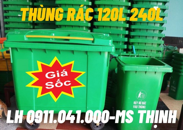 Thùng rác công cộng sỉ lẻ, thùng rác 120lit 240lit siêu rẻ lh 0911.041.000