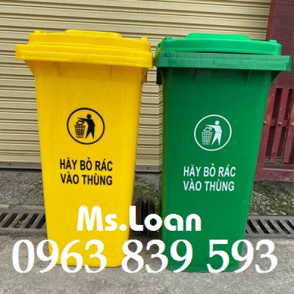 Thùng rác hdpe 120lit có bánh xe nắp đậy kín đựng rác khu đô thị / 0963 839 593 Ms.Loan