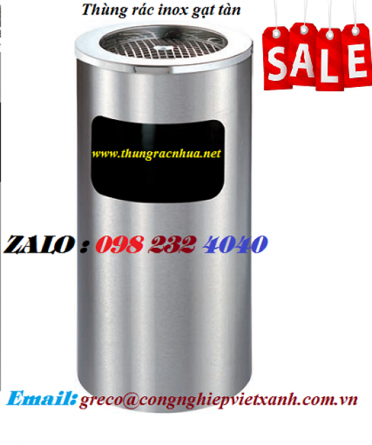 Thùng rác Inox gạt tàn tròn