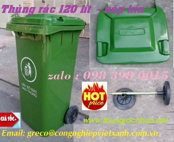 Thùng rác nhựa composite 120 lít