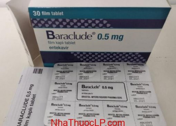 Thuốc Baraclude 0.5mg Entecavir điều trị virus viêm gan B