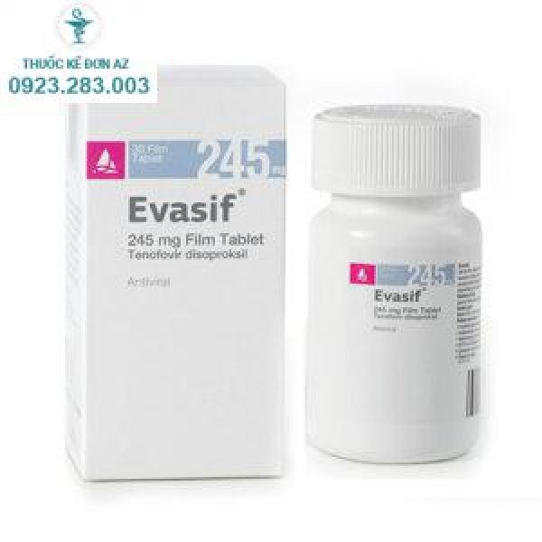 Thuốc Evasif 245mg – Tenofovir disoproxil – Điều trị bệnh vi-rút viêm gan B mãn tính ( Hộp 30 viên )