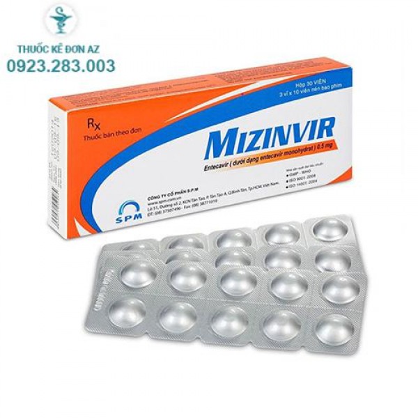 Thuốc Mizinvir 0,5mg - Thuốc điều trị viêm gan B (Hộp 30 viên) 