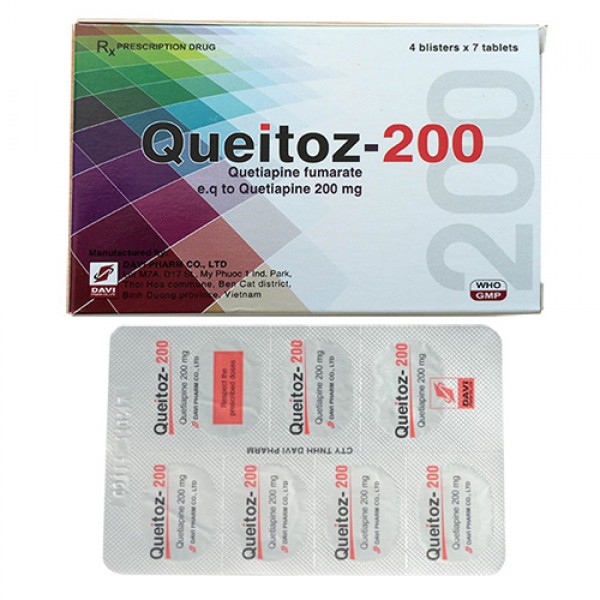 Thuốc Queitoz 200mg – Quetiapin 200mg – Công dụng, Liều dùng, Giá bán