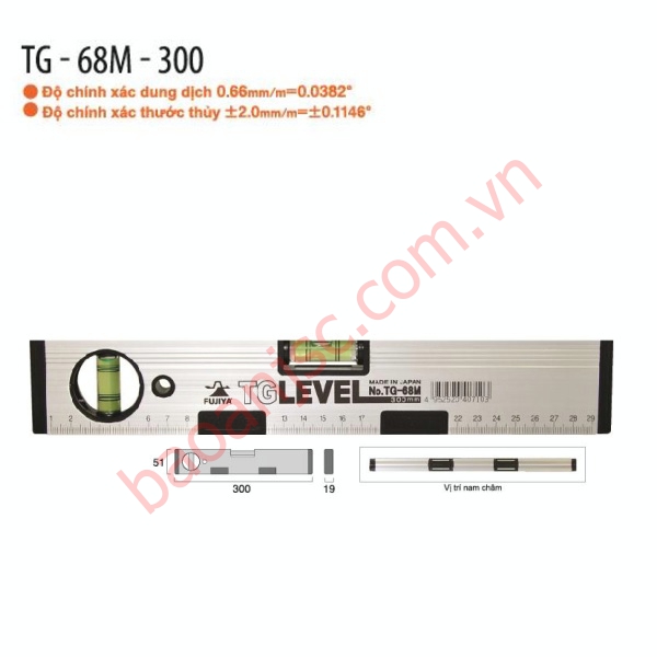 Thước thủy có từ Fujiya TG-68M-300
