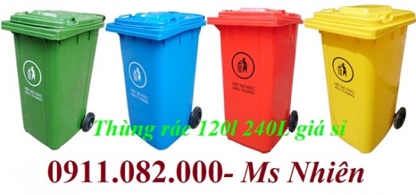 Tiền giang- nơi phân thối thùng rác giá rẻ- thùng rác y tế, thùng rác 120L 240L 660L- lh 0911082000