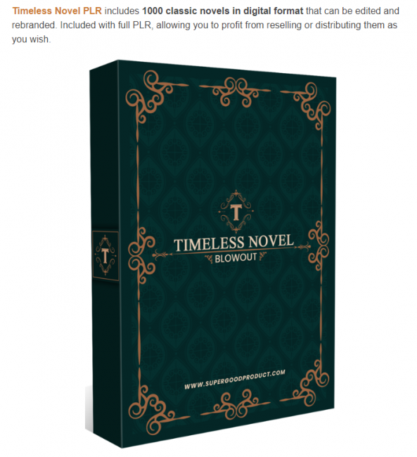 Timeless Novel PLR OTO 2023: Full 2 OTO Details + 3,000 Bonuses + Demo