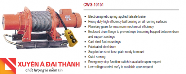  Tời cáp điện 400KG/CWG-10151-COMEUP Đài Loan 