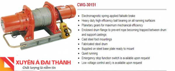 Tời cáp điện 500KG Model CWG-30151-COMEUP Đài Loan 
