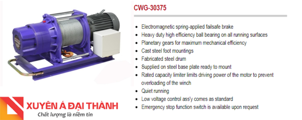 Tời cáp điện 900KG Model CWG-30375-COMEUP Đài Loan 