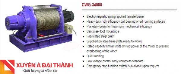 Tời Điện 5 Tấn  Model CWG-34000-COMEUP Đài Loan