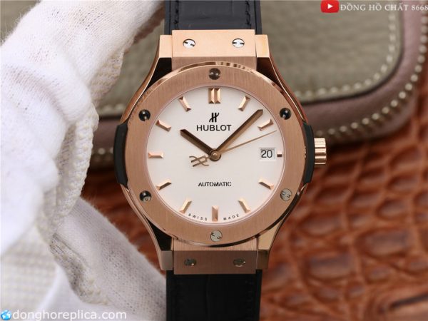 Tổng quan thiết kế đồng hồ Hublot Classic Fusion 38mm Rose Gold Replica 1:1