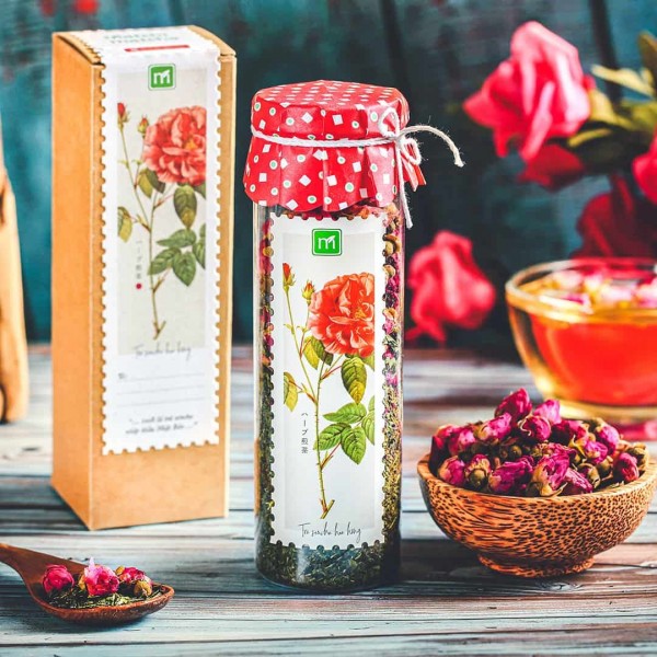 Trà hoa hồng Sencha nhập khẩu Nhật Bản mẫu Stam - Trà tự nhiên 
