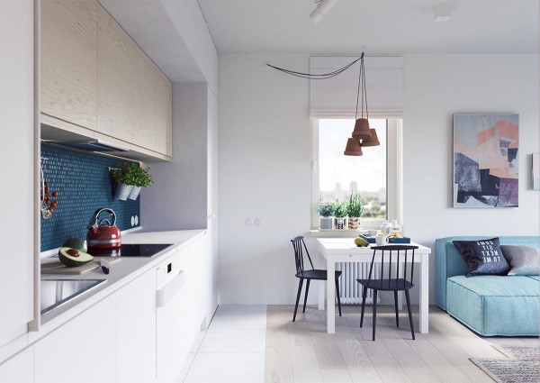 Trang trí căn hộ nhỏ đơn giản với màu sắc tinh tế