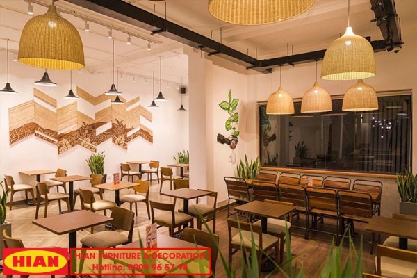 Trang trí quán cafe diện tích rộng đẳng cấp sang trọng 