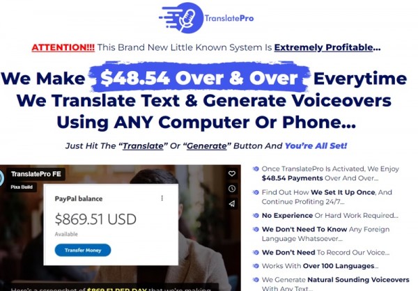 TranslatePro OTO - 2022 Full OTO Upsell Links + 88VIP 2,000 Bonuses Value $1,153,856
