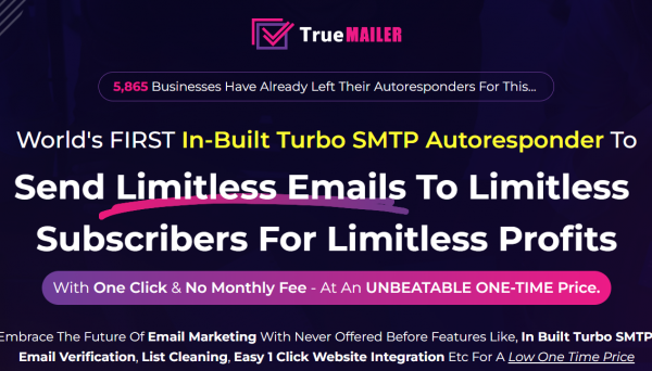 TrueMailer OTO 1 to 7 OTOs Bundle Coupon + 88VIP 2,000 Bonuses Upsell