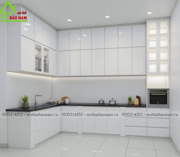 Tủ Bếp Gỗ Acrylic Đẹp Rẻ - Mẫu Tủ Bếp Gỗ Công Nghiệp Hiện Đại