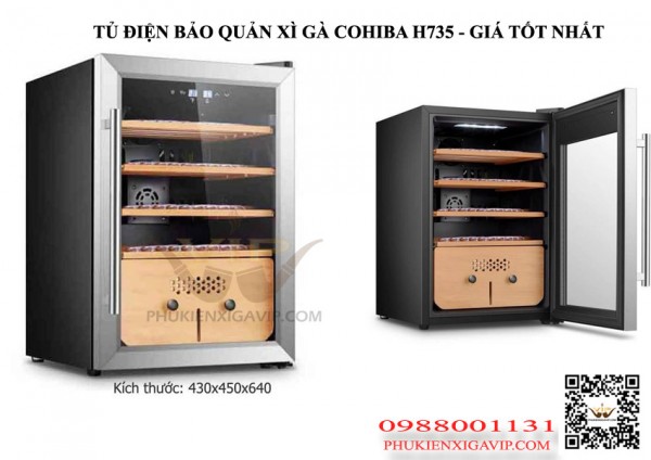 Tủ điện bảo quản cigar chuẩn Vinocave SC18AH, uy tín, free ship