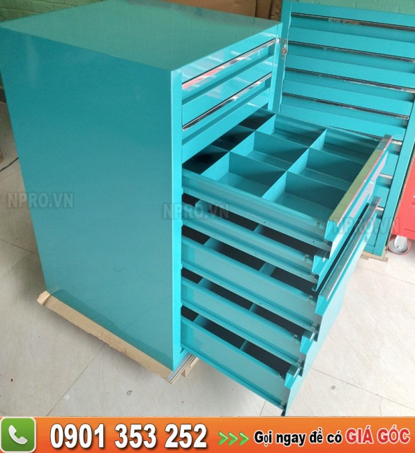 Tủ đồ nghề 7 ngăn kéo chia khay trong mỗi ngăn