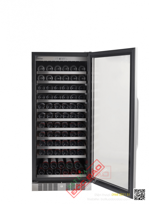 Tủ lạnh bảo quản rượu vang Kadeka 110WR cửa kính tràn không vành