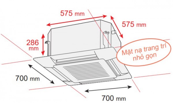 Tư liệu về các dòng máy lạnh âm trần cassette Inverter R410 mới nhất
