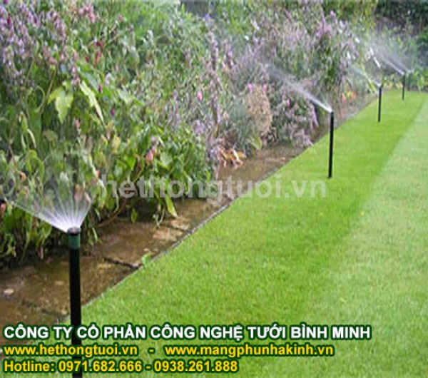 Tưới cảnh quan Hunter Mỹ, tưới cảnh quan sân vườn, hệ thống tưới cỏ Mỹ, vòi phun tưới bán kính lớn