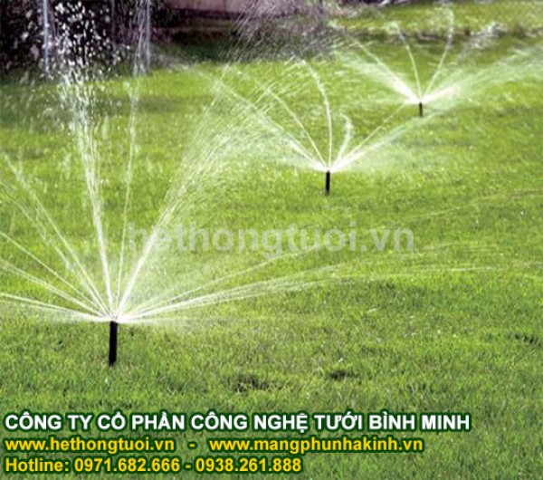 Tưới đồi cỏ, tưới sân cỏ ,tưới cảnh quan sân vườn biệt thự