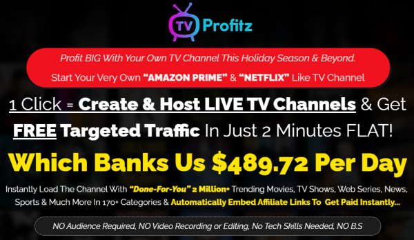 TVProfitz OTO - 2022 Full 7 OTO Upsell Links + 88VIP 2,000 Bonuses Value $1,153,856