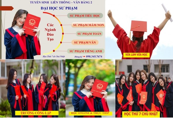 VĂN BẰNG 2 SƯ PHẠM TOÁN: tuyển sinh học tháng 6 7 8