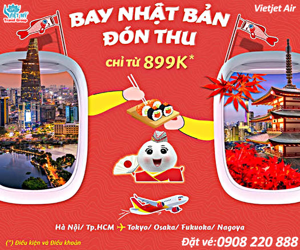 Vietjet Air ưu đãi vé máy bay đi Nhật Bản chỉ từ 899K