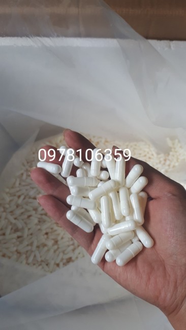 Vỏ nhộng màu trắng sữa, vỏ nang capsule, viên nang cứng, vỏ nhộng rỗng size 0