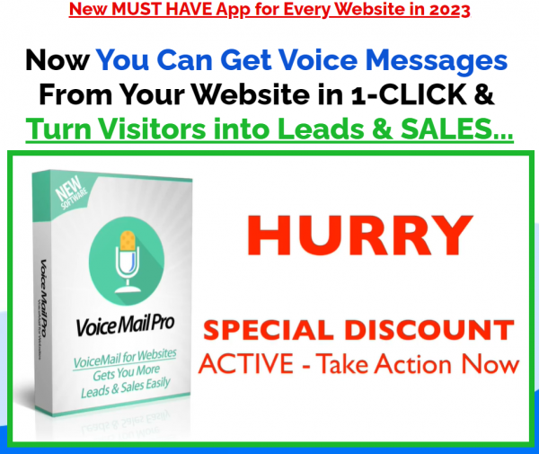 VoiceMail Pro OTO 1 to 5 OTOs Links Here + VIP 2,000 Bonuses Review