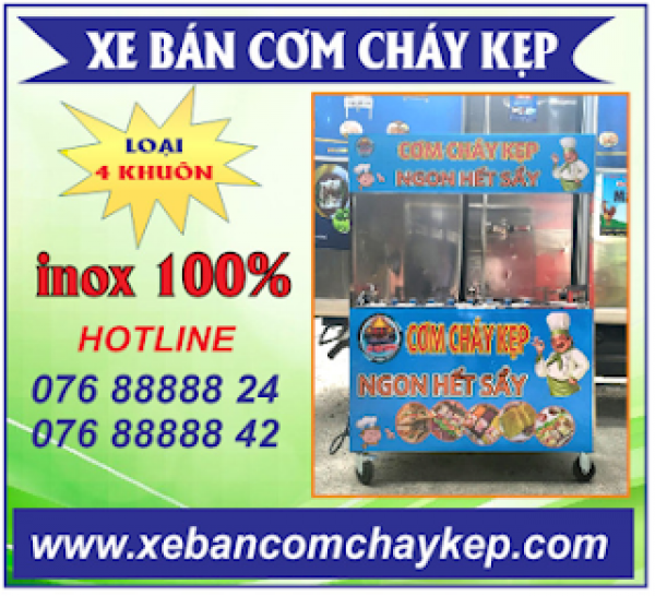 Xe bán cơm cháy kẹp 8 khuôn