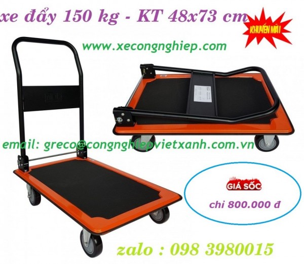 Xe đẩy hàng 150kg - KT 48x73cm