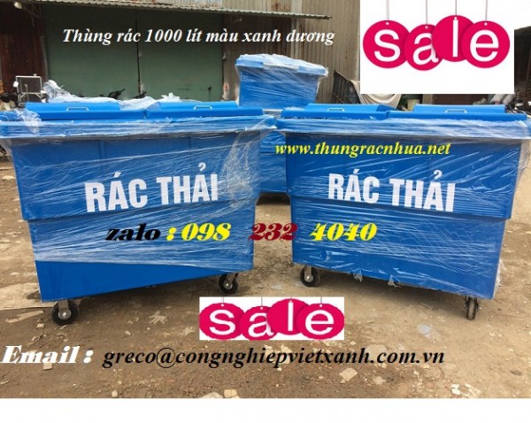 Xe gom rác đẩy tay 1000 lít