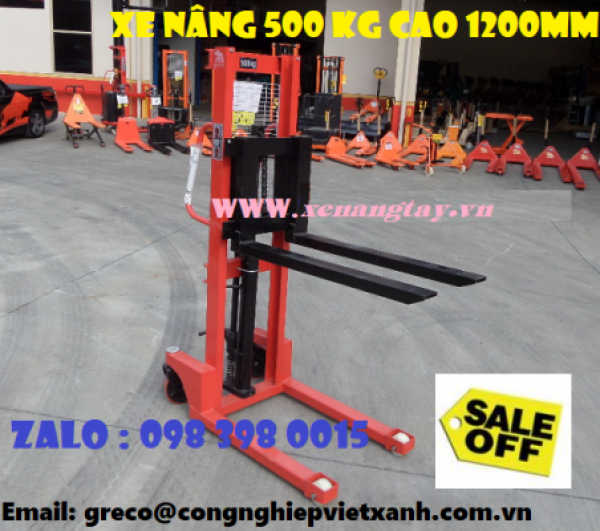 Xe nâng 500Kg cao 1200mm