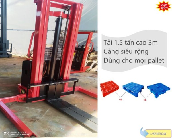 Xe Nâng Điện Cao Dùng Cho Mọi Pallet Tải 1500Kg