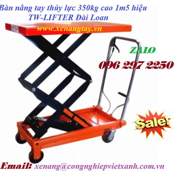 Xe nâng mặt bàn 350kg, bàn nâng cây cảnh