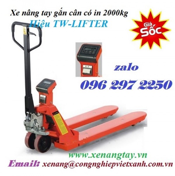 Xe nâng tay có gắn cân điện tử giá rẻ tại TPHCM